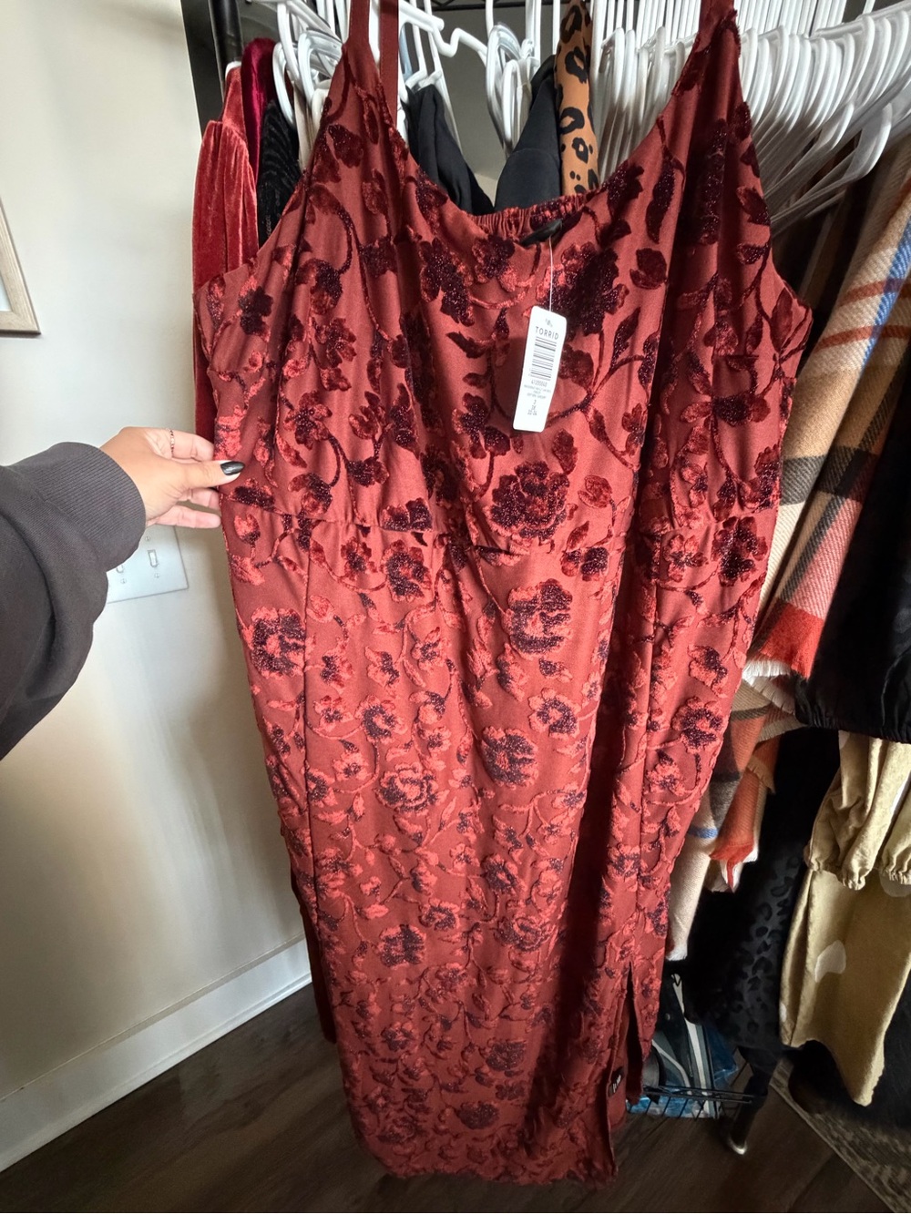 Torrid Maxi Dress W/ Velvet Floral